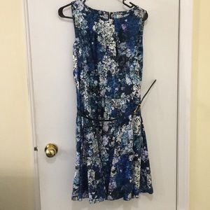 Blue floral retro a line dress ModCloth party BNWT
